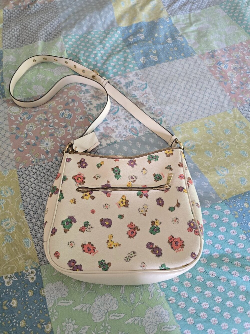 Coach Spring Flower Crescent Bag